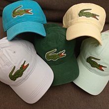 南 現 LACOSTE BIG CROC 鱷魚 運動帽 男女老爹帽 棒球帽 黃色 綠色 粉藍水藍 墨綠