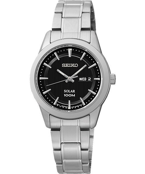 SEIKO CS 經典時尚太陽能女錶(SUT161P)-黑/28mmV138-0AB0D