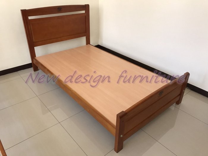 【N D Furniture】台南在地家具-經典雋永松木全實木柚木色3.5尺單人床台/單人加大床架TH