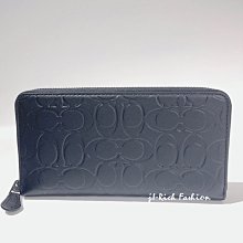 就愛精品店❤️  COACH 經典款 黑色C LOGO壓紋皮革材質拉鍊長夾 #CE551