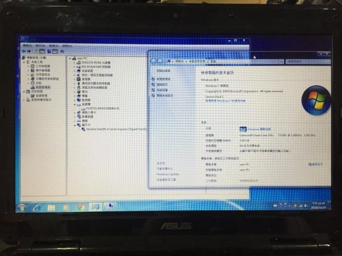 華碩 ASUS K40IN 14吋 T3100 2G 80G 筆電 筆記型電腦 NB-175 半