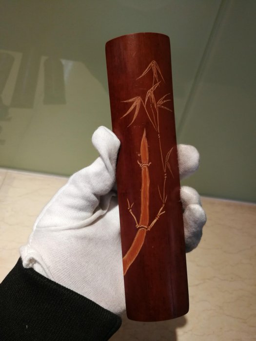 二手 精品老煤竹雕刻手杖把件雅玩 竹雕 把件 文玩【洛陽虎】1548