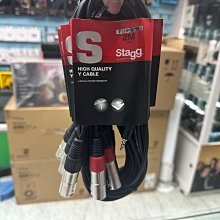 禾豐音響 2m Stagg SYC2/MPSB2XM Y型 3.5mm-雙XLR 音源線 GENELEC 可用