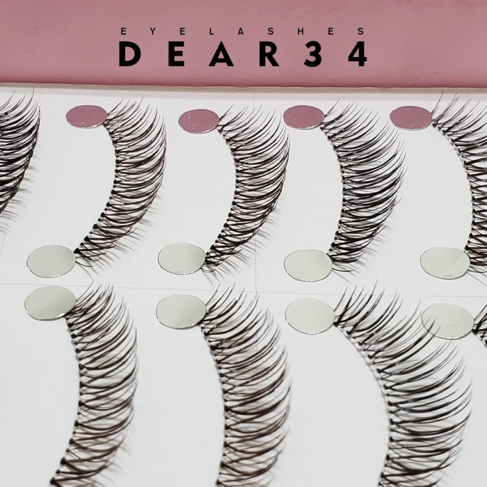 《Dear34》極細磨尖06透明梗眼中長V形根根分明一盒十對價