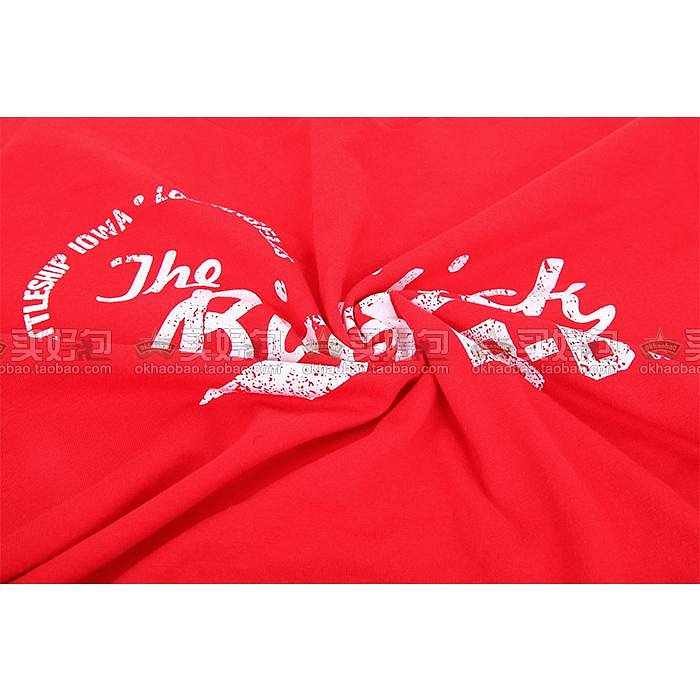 原品 衣阿華級戰列艦 The Big Stick 大屌 BB-61 T恤紅色夏裝短袖