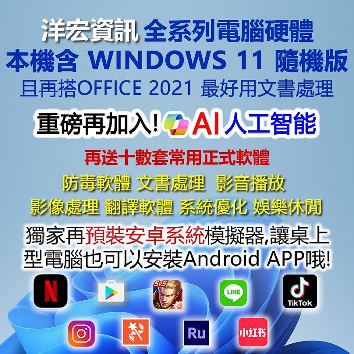 【15822元】 4G獨顯主機全網最低價!全新INTEL雙核3.4G電腦遊戲繪圖順暢16G 500G含系統插電即用可刷卡分期到府收送保固支援AI PC