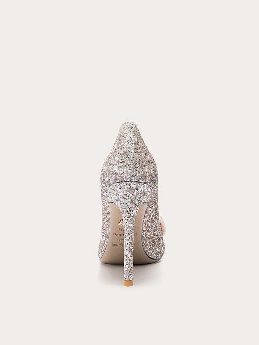 Lily Wei法式訂婚鞋金色水晶高跟鞋女秀禾婚紗兩穿單鞋大碼41-43-麵包の店