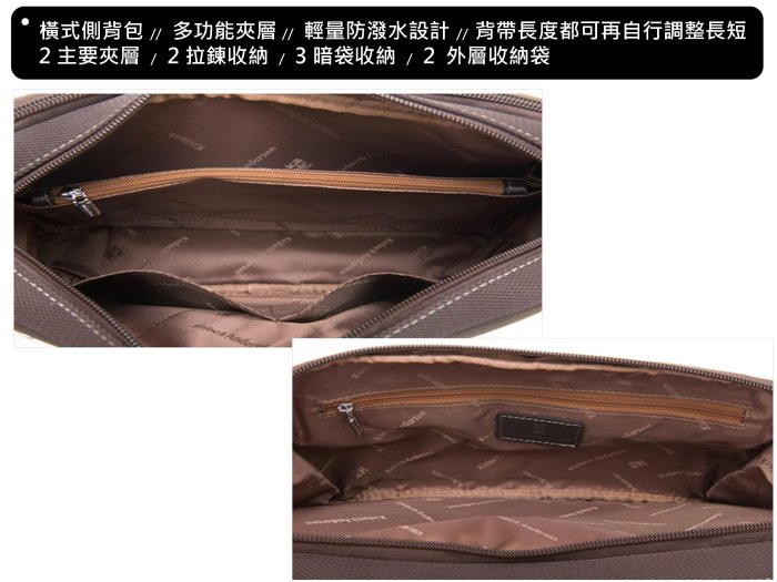 【寧寧精品】Kinloch Anderson 金安德森原廠授權台中專賣店【防潑水布配牛皮咖啡色男用斜背側背包】702-2