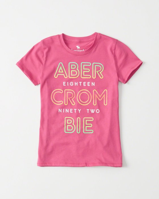 【天普小棧】A&F abercrombie&fitch neon graphic tee短袖T恤KIDS 11/12