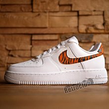 Retro CLUB【一元起標】【全新】WMNS NIKE AIR FORCE 1 07 白色 虎斑勾勾 復古運動休閒鞋 W24509