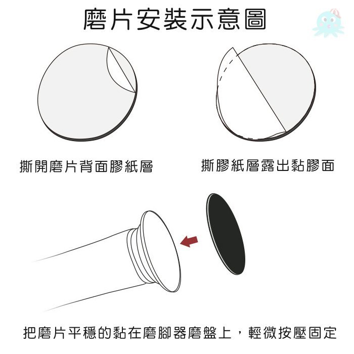 章魚球百貨 電動磨腳機替換磨片 磨腳皮機磨砂片 砂紙 電動去硬皮機 去角質機 拋棄式 磨片 黏貼式磨片 去繭去腳皮去死皮