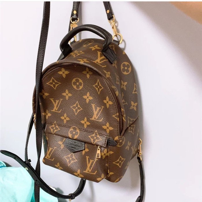 【二手】LV M41562 Palm Springs Mini Monogram 迷你 網美包 後背包 雙肩包