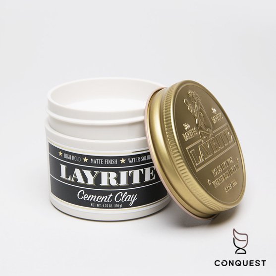 【 CONQUEST 】Layrite Cement Clay 黑女郎 咖啡女郎 髮泥 髮油 髮蠟 水洗式配方 手撥油頭