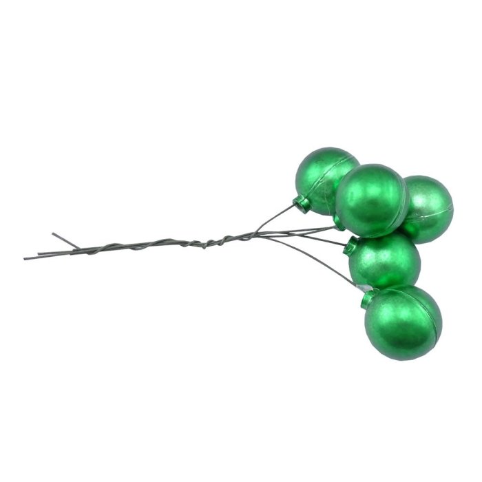 聖誕裝飾球耶誕節佈置 30mm鐵絲球-消光綠/銀/消光紅(5入/束)