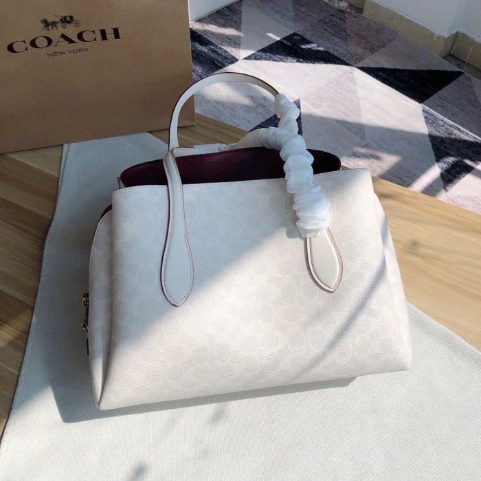 DanDan代購 美國正品 COACH 89576 新款 女士單肩斜挎提手包 中間有拉鏈封口 可放重要物品 容量超大 附