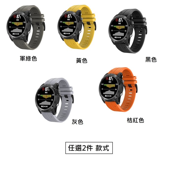 【現貨】ANCASE 2件組合 Garmin instinct 本能戶外GPS 快拆錶帶矽膠軟膠錶帶