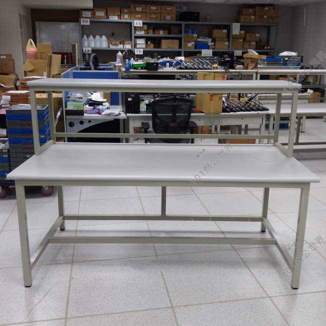 (W180*D90*H124cm)無抽屜工作桌+上架、電子廠生產線專用檢測桌、工作桌..新竹以北免運費#1