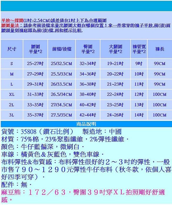 ．酷褲嫂．【35808】【中腰加大】鑽石比例唯美電繡後袋氣質深藍微刷白煙管彈性牛仔褲↗S-3L