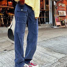 NANAS【D01202】輕戶外時尚╻2色！版型超好自留復古燈芯絨工裝時尚直筒褲 預購