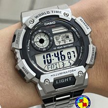 【台灣CASIO原廠公司貨】【天美鐘錶店家直營】CASIO AE-1400WHD-1A 防水100米、世界時間、十年電力