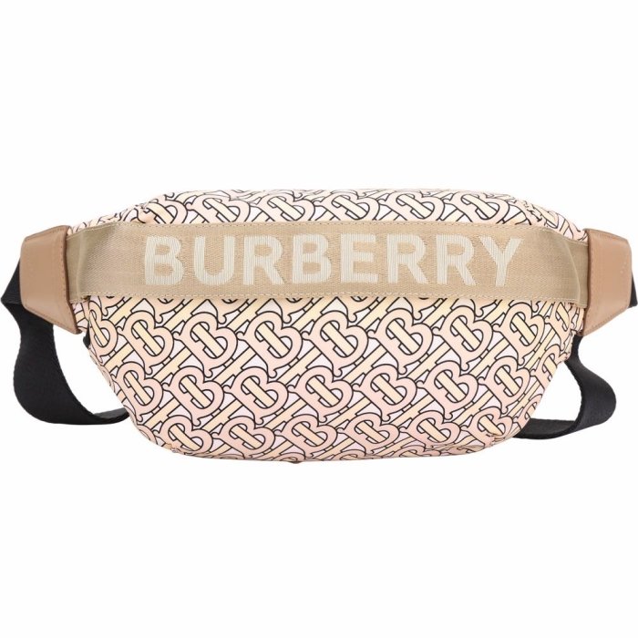 （🎉已售）全新正品✨ BURBERRY TB字母押花織帶LOGO尼龍飾刺繡拉鍊腰包胸包肩背包