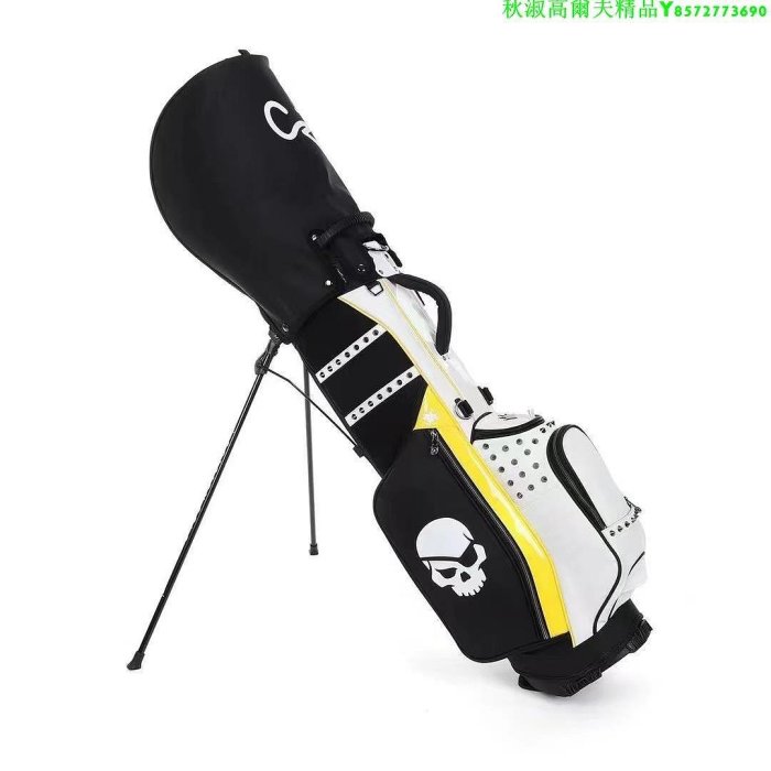?夏日べ百貨 新款韓國CRISION高爾夫球包 輕便支架包個性鉚釘骷髏頭球包