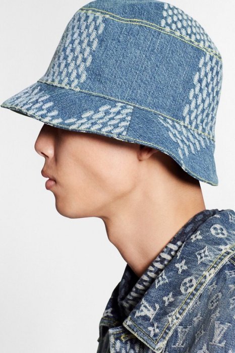 Lv Damier Geant Wave Monogram Sun Hat Black