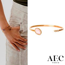 AEC PARIS 巴黎品牌 白鑽粉水晶手環 可調式簡約金手環 BANGLE BOLINA