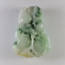 [銀九藝] 天然緬甸玉 A貨翡翠 飄花三彩 福祿壽 玉雕 玉佩 玉墜 (26)