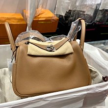 Hermes Lindy mini Swift 皮 HERMES mini Lindy 栗子色 內裡是餅乾色 銀扣 現貨