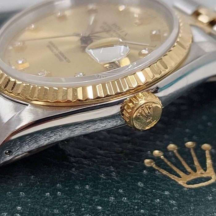 ROLEX 勞力士 16233 Datejust 經典蠔式 金色十鑽面盤 錶徑36mm 自動上鍊 大眾當舖A819