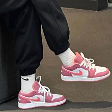 Air Jordan 1 Low AJ1 經典 復古 GS 低筒 休閒 粉白 553560616