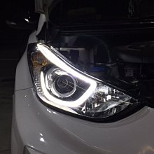 【小鳥的店】現代 2011-2016 ELANTRA LED 水晶 3D 日行燈 導光 燈眉 魚眼 大燈 頭燈