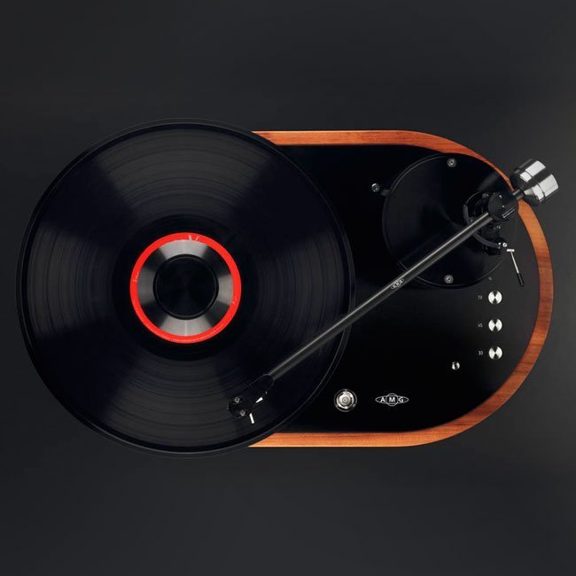 [方舟音響]德國 AMG Viella V12 黑膠唱盤搭配 12J2 (12吋) 唱臂櫻桃木唱盤座襯飾