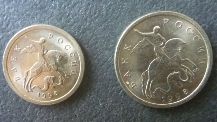 699蘇俄1998年錢幣.(2枚合拍).(保真.美品).