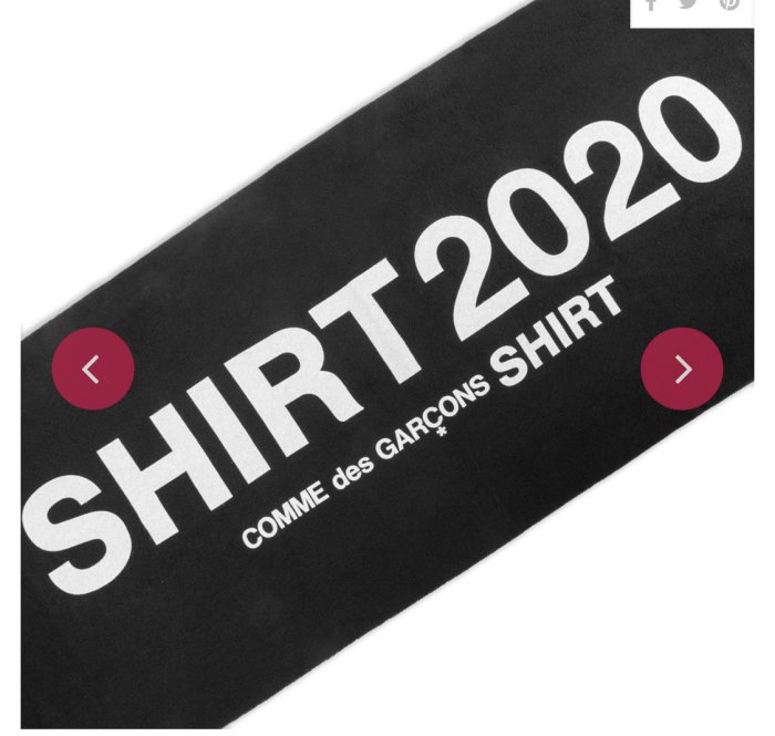 川久保玲 Comme des Garcons shirt 2020 黑色羊毛圍巾 全新現貨