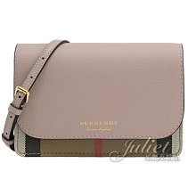 【茱麗葉精品】全新精品 BURBERRY 專櫃商品 8046322 HAMPSHIRE經典棉麻多卡斜背包.粉 現貨