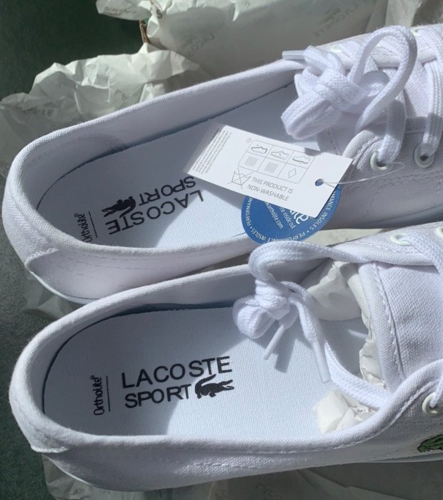 【風口潮流】出清全新正品 Lacoste 輕量透氣帆布鞋 一腳蹬＊EU35.5。S30810