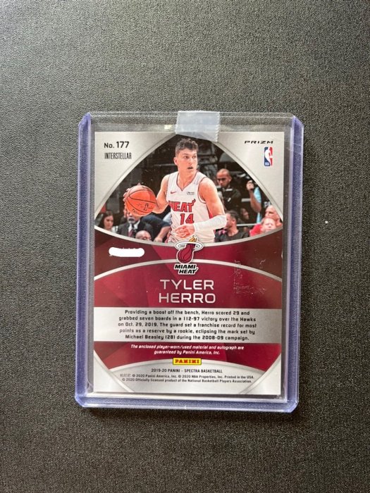 TYLER HERRO 2019-20 Spectra rc RPA rookie jersey auto 新人 Patch簽名 限量49