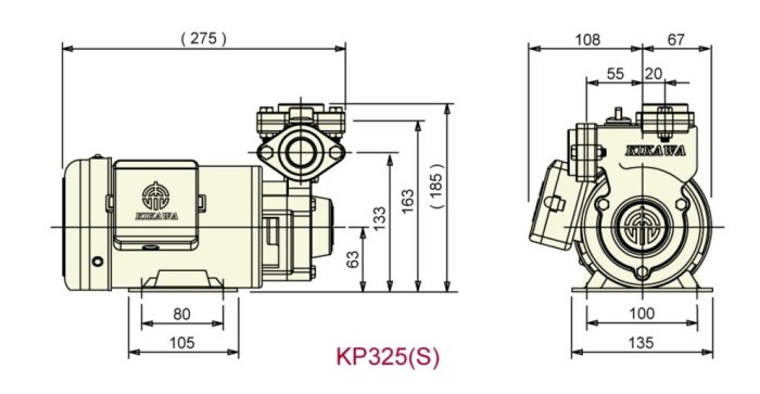 【川大泵浦】東元馬達 1/2HP抽水機 KP-320 陸上型抽水機 KP320 鑄鐵泵浦