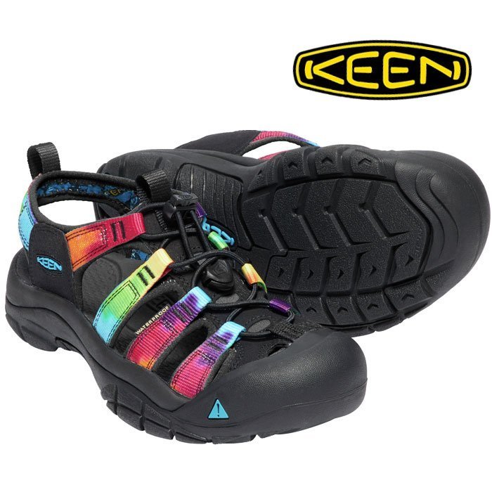 =CodE= KEEN NEWPORT RETRO SANDALS 編織彈性綁繩護趾防水包頭涼鞋(黑彩虹)1018822