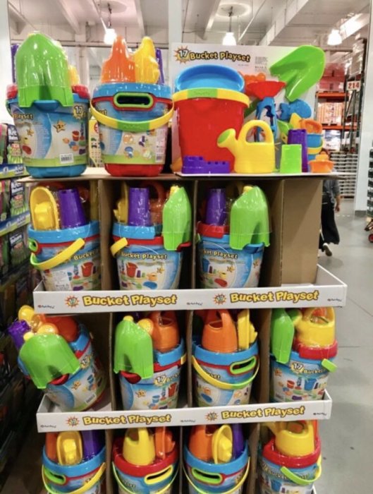 Costco好市多 Bucket Playset 沙灘歡樂桶17件組附鏟子  沙灘玩具