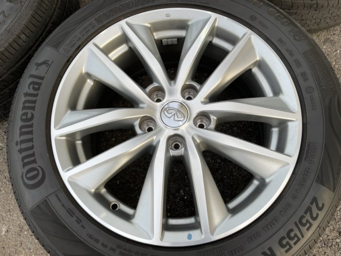 二手/中古鋁圈輪胎 原廠 INFINITI 17吋 5孔114.3 灰 含胎 馬牌 225/55-17 Q50 G3 下