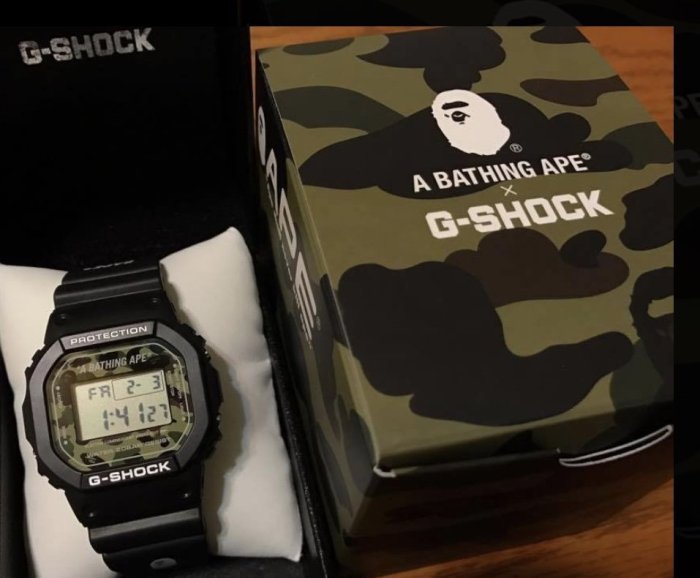 全新 A BATHING APE x G-SHOCK DW-6900 BAPE 聯名 白 夜光 手錶