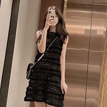 [ ohya梨花 ] =韓國帶回=春夏新款名媛甜美穿搭約會黑色造型連身裙中常款小洋裝