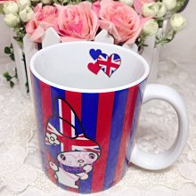 ♥小花花日本精品♥Melody 美樂蒂 英國國旗風 造型陶瓷馬克杯 水杯 杯子 茶杯 握把杯 11605300