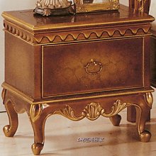 【DH】商品貨號N505-2稱《尊龍》法式胡桃金邊床頭櫃。復古歐風時尚經典設計。主要地區免運費