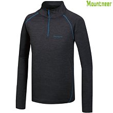 山林 Mountneer 41P01-17黑灰 男款透氣吸濕排汗長袖上衣 抗UV  台灣製造「喜樂屋戶外」