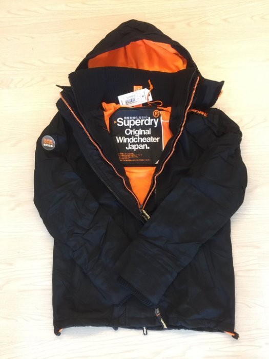 Superdry 外套 極度乾燥 黑/橙字 windcheater 防風外套夾克 男