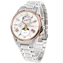 CITIZEN EXCEED 星辰錶 BY1026-65A 光動能 40mm 鍍玫瑰金錶殼 白色面盤 藍寶石鏡面 鈦金屬錶帶